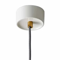 Lampada sospesa in ottone e ceramica colorata moderna made Italy Asia