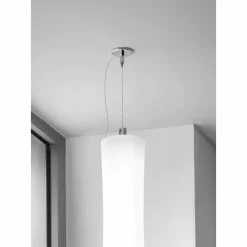 Lampada Sospesa in Polietilene Bianco e Metallo Realizzata in Italia - Asturia