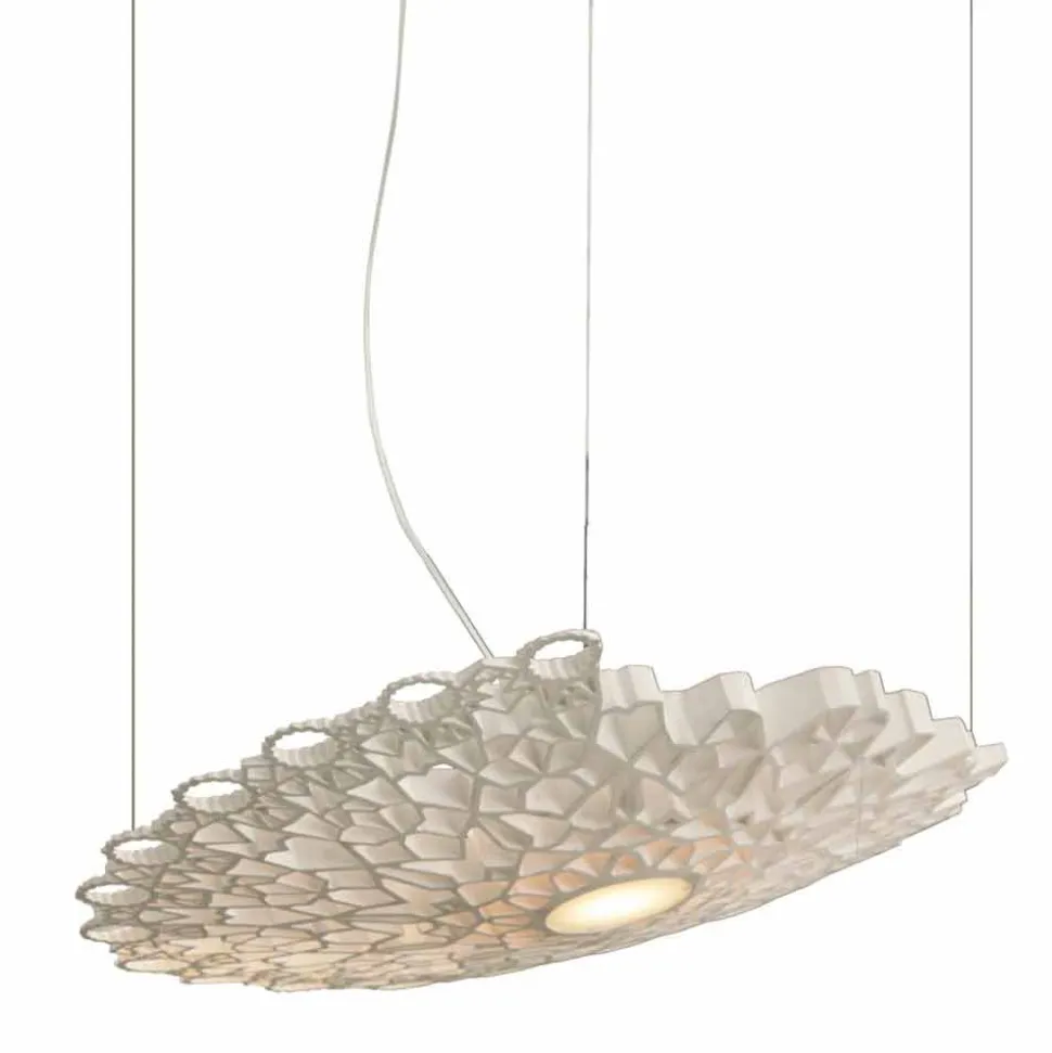 Lampada Sospesa in Tecnopolimero Bianco di Design 2 Dimensioni - Cattedrale