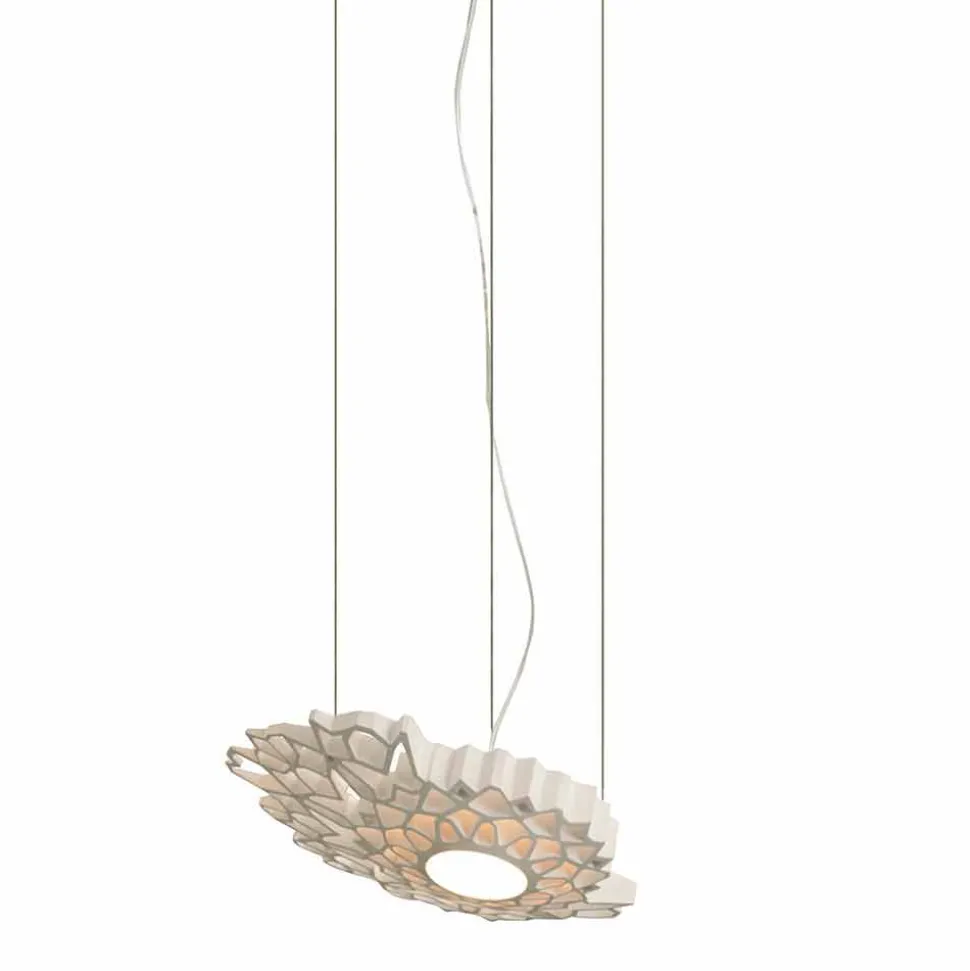 Lampada Sospesa in Tecnopolimero Bianco di Design 2 Dimensioni - Cattedrale