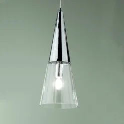 Lampada Sospesa in Vetro Soffiato con Struttura in Metallo - Trentino