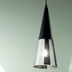 Lampada Sospesa in Vetro Soffiato con Struttura in Metallo - Trentino