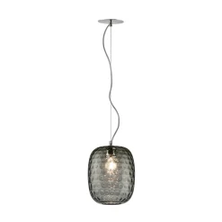 Lampada Sospesa in Vetro Veneziano e Metallo Cromato Made in Italy - Calima