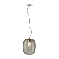 Lampada Sospesa in Vetro Veneziano e Metallo Cromato Made in Italy - Calima