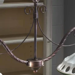 Lampada Sospesa 2 Luci in Ceramica Fatta a Mano con Passanastri - Napoli