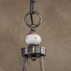 Lampada Sospesa 2 Luci Vintage in Ceramica Ferro Fatta a Mano - Alessandria