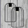Lampada Sospesa Moderna con Struttura in Filo Metallico Made in Italy - Gabbia