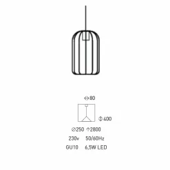 Lampada Sospesa Moderna con Struttura in Filo Metallico Made in Italy - Gabbia