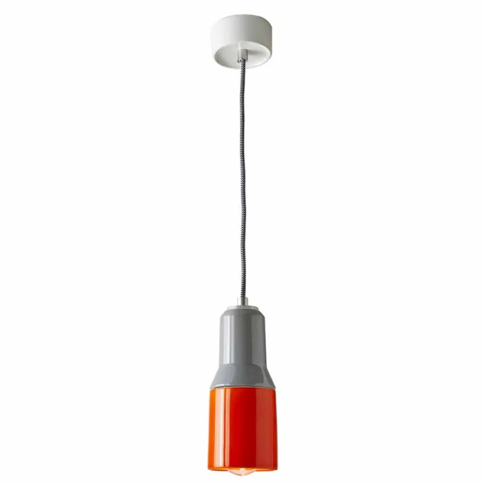 Lampada sospesa moderna in ceramica e alluminio made in Italy Asia