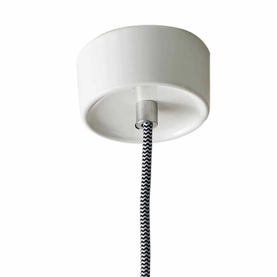 Lampada sospesa moderna in ceramica e alluminio made in Italy Asia