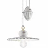 Lampada Sospesa Saliscendi Ceramica Artigianale in Ceramica e Ferro - Roma