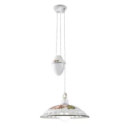 Lampada Sospesa Saliscendi Ceramica Fatta a Mano con Passanastri - Napoli