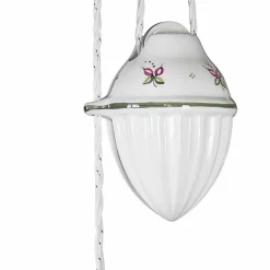 Lampada Sospesa Saliscendi in Ceramica Ondulata Decorata a Mano - Belluno