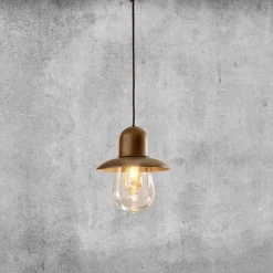 Lampada Sospesa Vintage con Riflettore in Ottone – Guinguette Aldo Bernardi