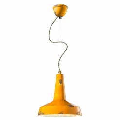 Lampada stile retrò a sospensione artigianale Ferroluce