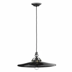 Lampada vintage a sospensione in ceramica lucida e viti dorate Betty