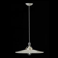 Lampada vintage a sospensione in ceramica lucida e viti dorate Betty