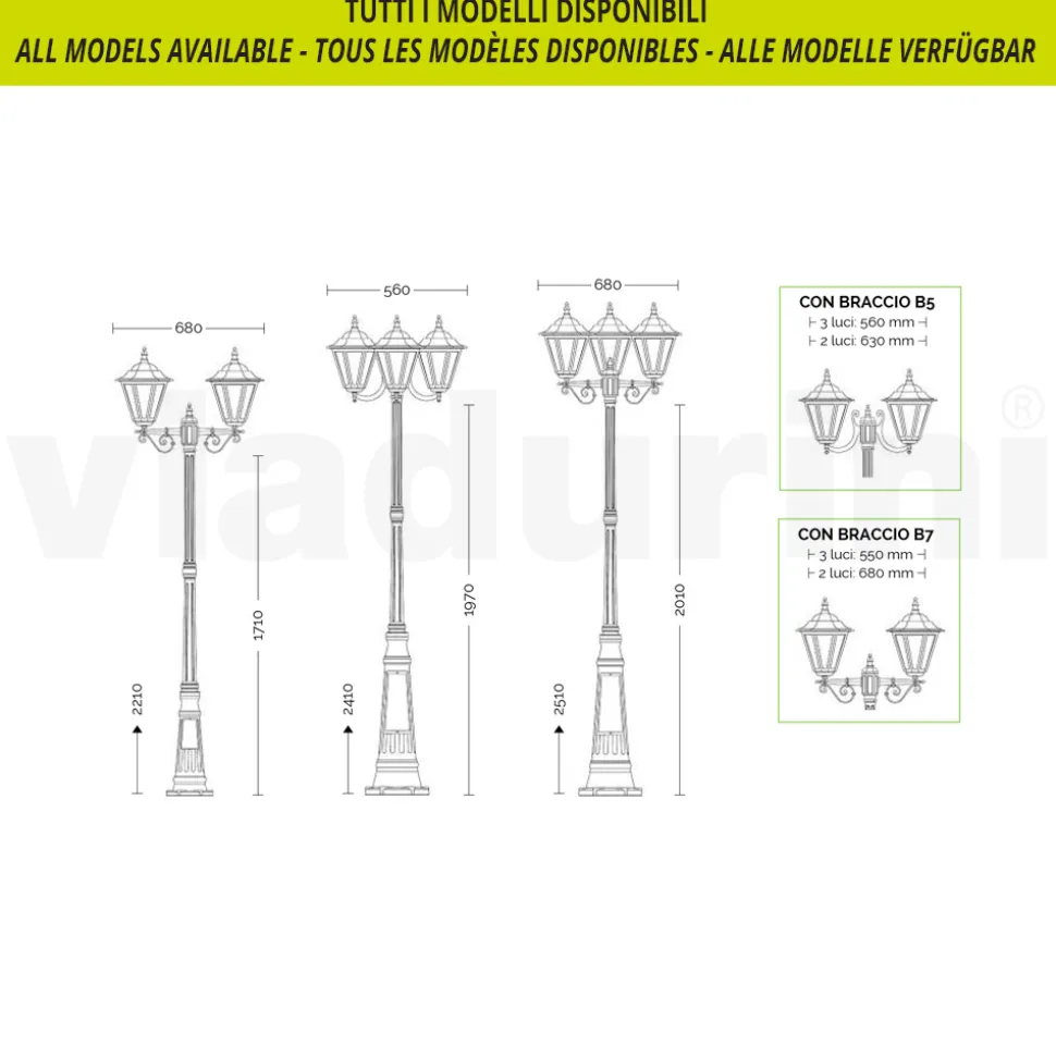 Lampioncino da Giardino in Vetro Sabbiato e 5 Finiture di Alluminio - Pinako