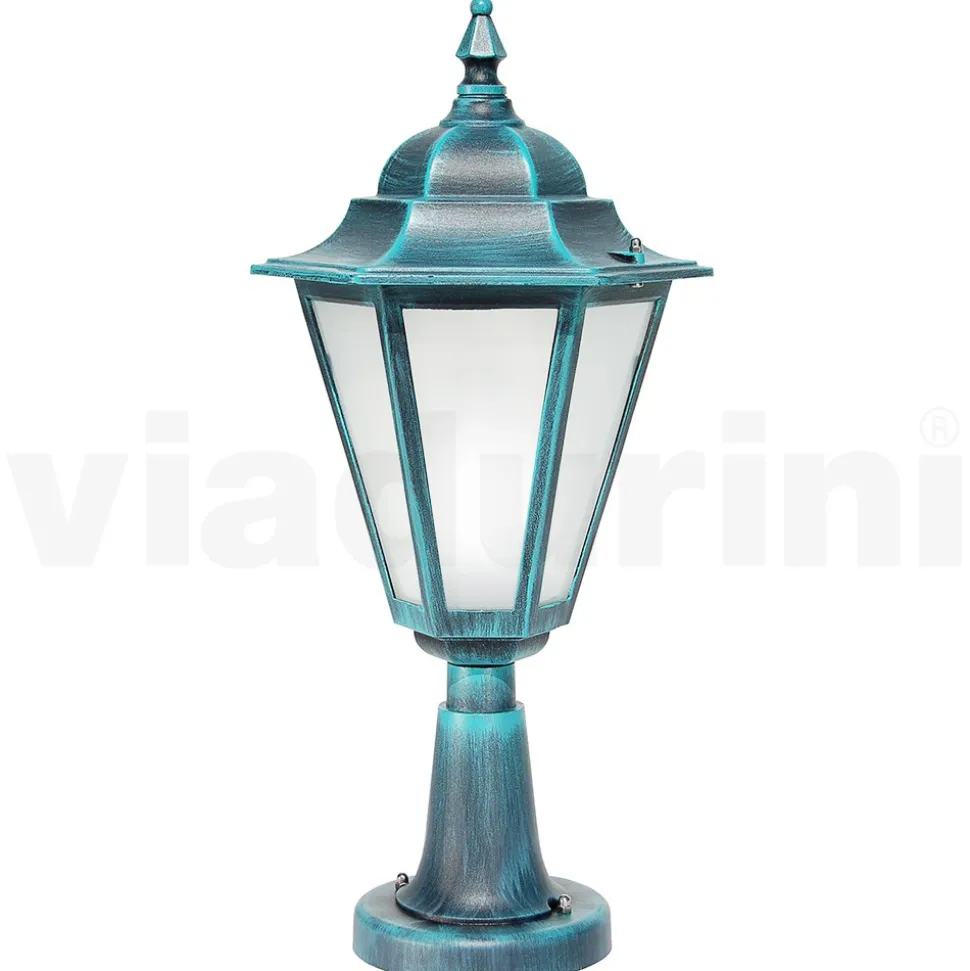 Lampioncino da Giardino in Vetro Sabbiato e 5 Finiture di Alluminio - Pinako
