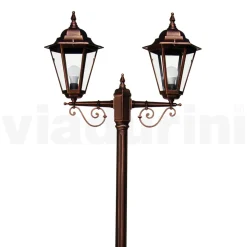 Lampione Alto 221 cm da Giardino in Vetro e 5 Finiture di Alluminio - Pinako