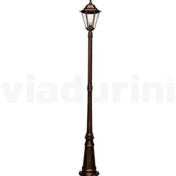 Lampione Alto 215 cm da Giardino in Vetro e 5 Finiture di Alluminio - Pinako