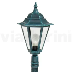Lampione Alto 117 cm da Giardino in Vetro e 5 Finiture di Alluminio - Pinako