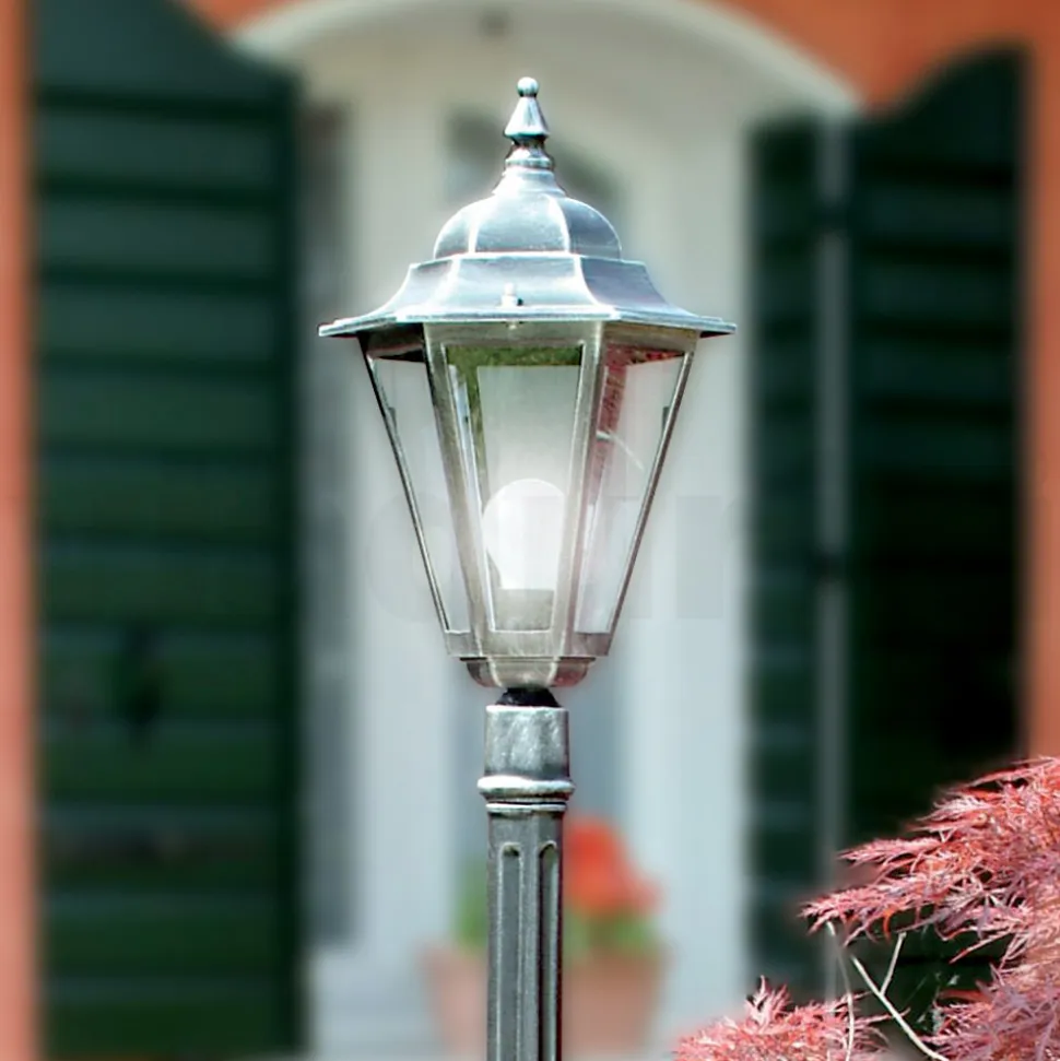 Lampione Alto 179 cm da Giardino in Vetro e 5 Finiture di Alluminio - Pinako