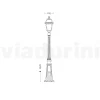 Lampione Alto 152 cm da Giardino in Alluminio Antracite e Vetro Sabbiato - Elric
