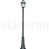 Lampione Alto 214 cm da Giardino in Alluminio Antracite e Vetro Sabbiato - Elric