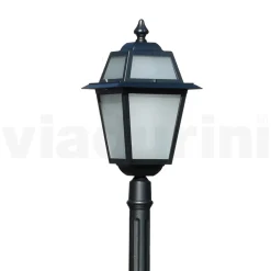 Lampione Alto 178 cm da Giardino in Alluminio Antracite e Vetro Sabbiato - Elric