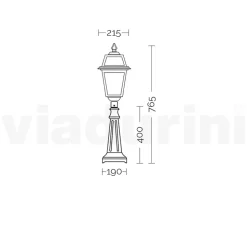 Lampione Alto 76,5 cm da Giardino in Alluminio Antracite e Vetro Sabbiato - Elric