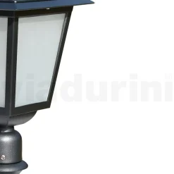 Lampione Alto 76,5 cm da Giardino in Alluminio Antracite e Vetro Sabbiato - Elric