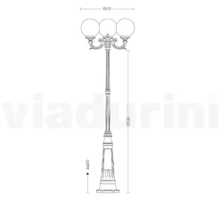Lampione Alto 242 cm in Acrilico e Alluminio Antracite Made in Italy - Trovaantracite
