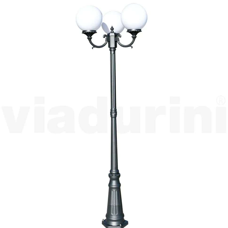 Lampione Alto 212 cm in Acrilico e Alluminio Antracite Made in Italy - Trovaantracite