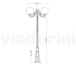 Lampione Alto 200 cm in Acrilico e Alluminio Antracite Made in Italy - Trovaantracite