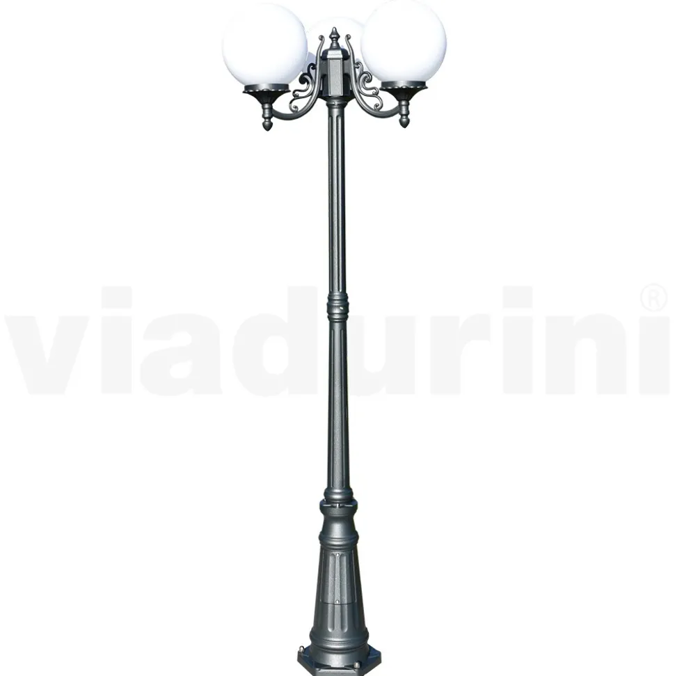 Lampione Alto 200 cm in Acrilico e Alluminio Antracite Made in Italy - Trovaantracite