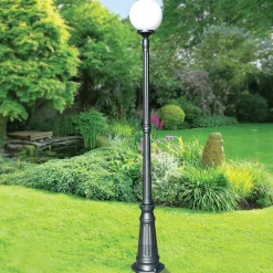 Lampione Alto 208 cm in Acrilico e Alluminio Antracite Made in Italy - Trovaantracite