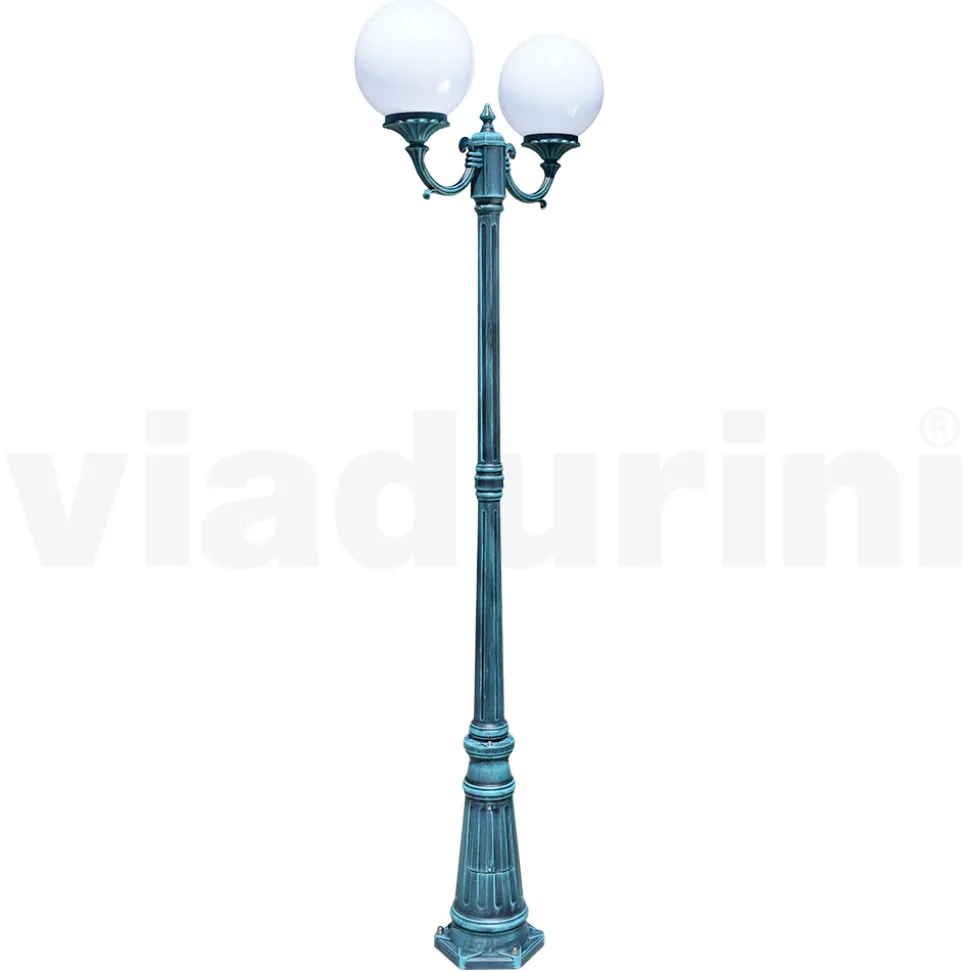 Lampione Alto 212 cm in Acrilico e Alluminio Nero Made in Italy - Trovanero