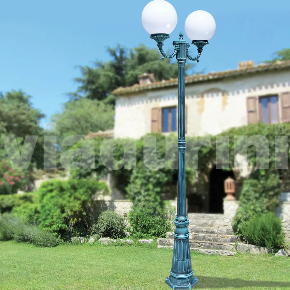 Lampione Alto 212 cm in Acrilico e Alluminio Nero Made in Italy - Trovanero