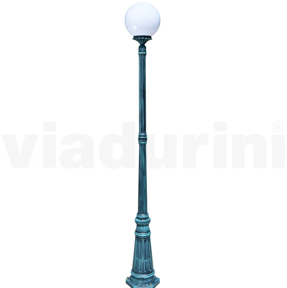 Lampione Alto 208 cm in Acrilico e Alluminio Nero Made in Italy - Trovanero