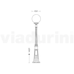 Lampione Alto 145 cm in Acrilico e Alluminio Nero Made in Italy - Trovanero