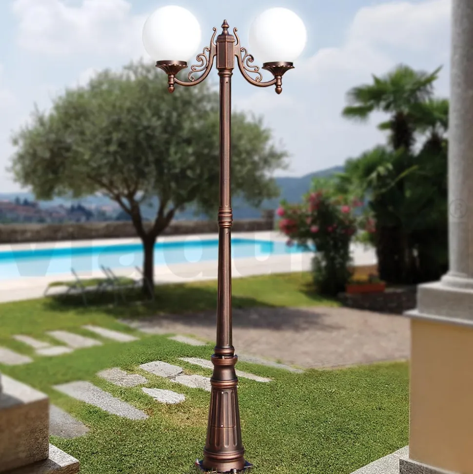Lampione Alto 200 cm in Acrilico e Alluminio Nero Made in Italy - Trovanero