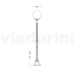 Lampione Alto 172 cm in Acrilico e Alluminio Nero Made in Italy - Trovanero