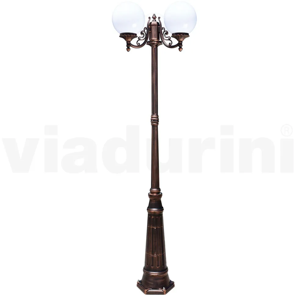 Lampione Alto 230 cm in Acrilico e Alluminio Nero Made in Italy - Trovanero
