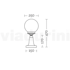 Lampione Alto 47 cm in Acrilico e Alluminio Nero Made in Italy - Trovanero