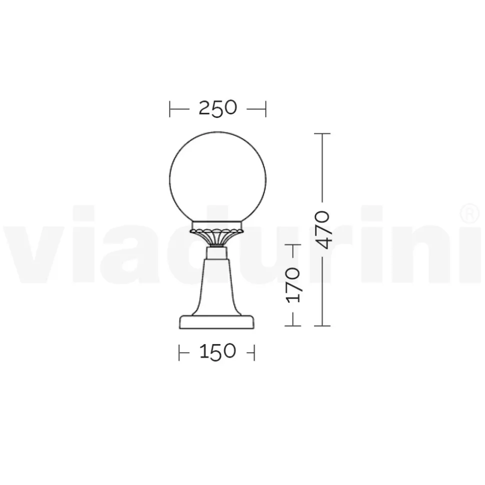 Lampione Alto 47 cm in Acrilico e Alluminio Nero Made in Italy - Trovanero