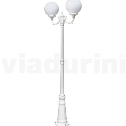 Lampione Alto 212 cm in Acrilico e Alluminio Bianco Made in Italy - Trovabianco