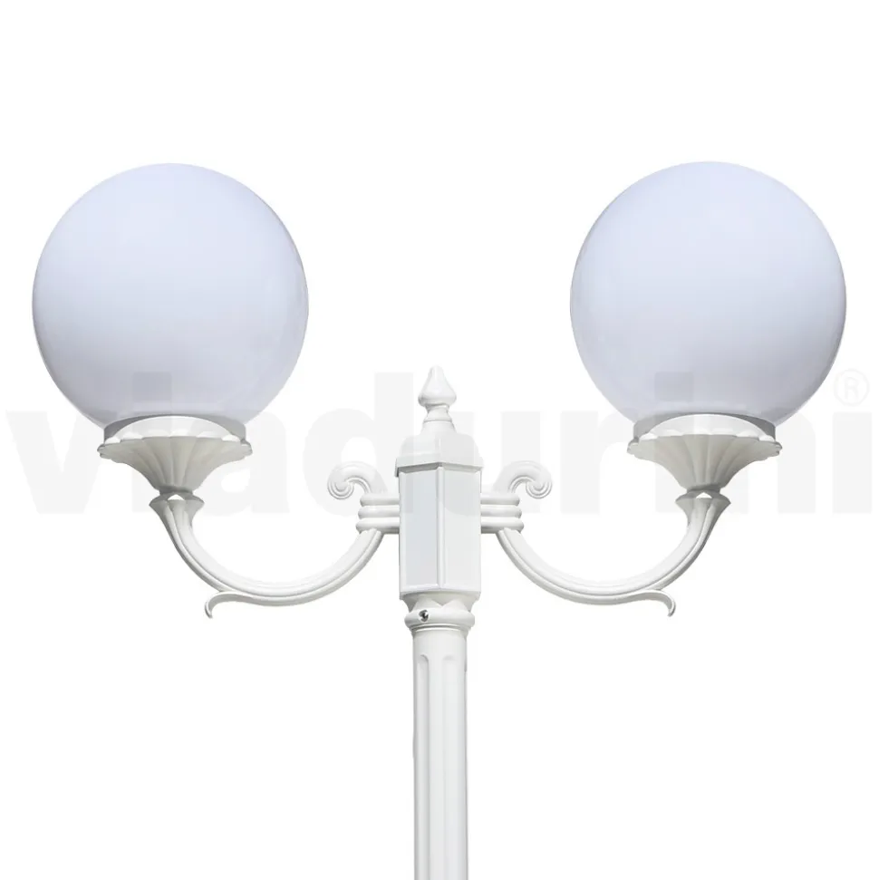 Lampione Alto 212 cm in Acrilico e Alluminio Bianco Made in Italy - Trovabianco