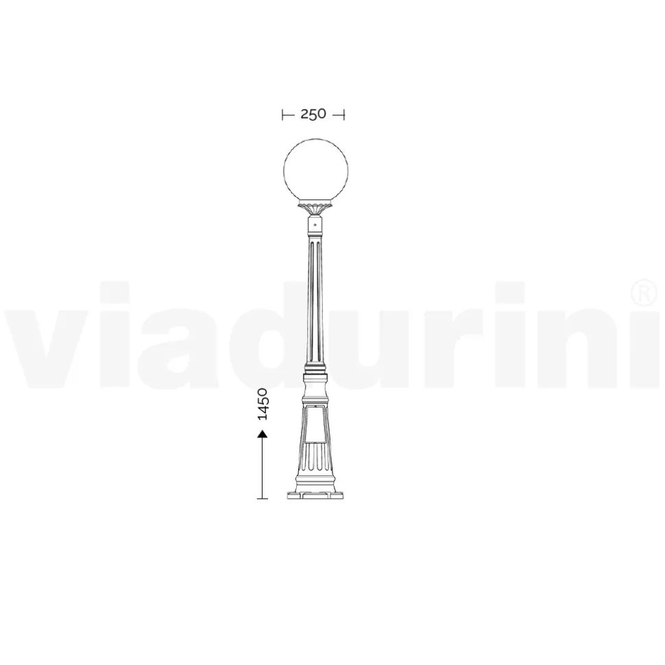 Lampione Alto 145 cm in Acrilico e Alluminio Bianco Made in Italy - Trovabianco