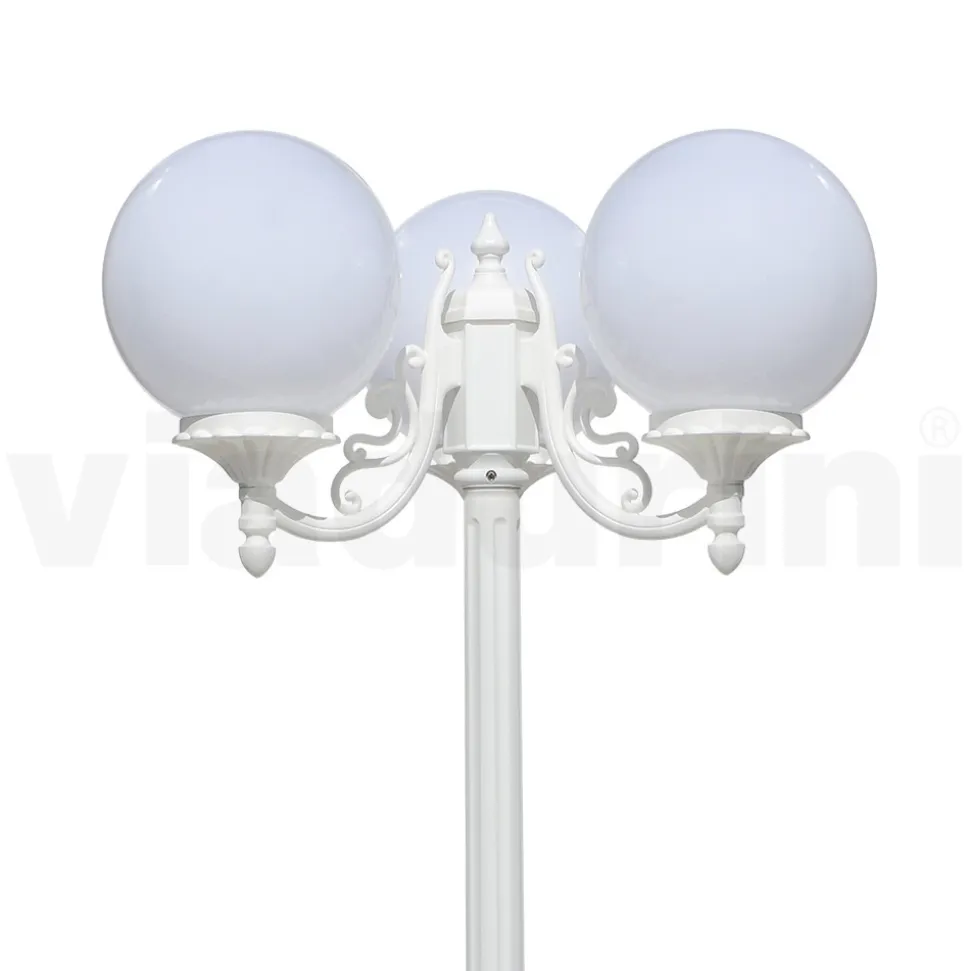 Lampione Alto 200 cm in Acrilico e Alluminio Bianco Made in Italy - Trovabianco